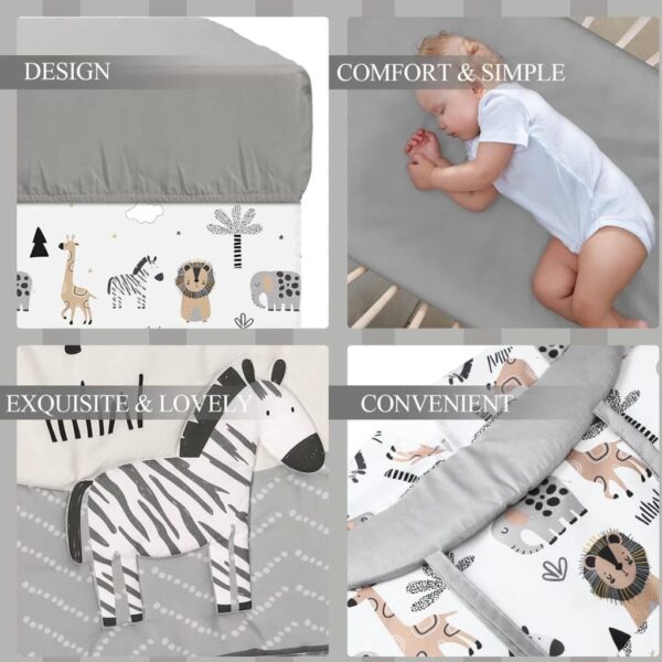 4 Piece Woodland Forest Animals Crib Bedding Set