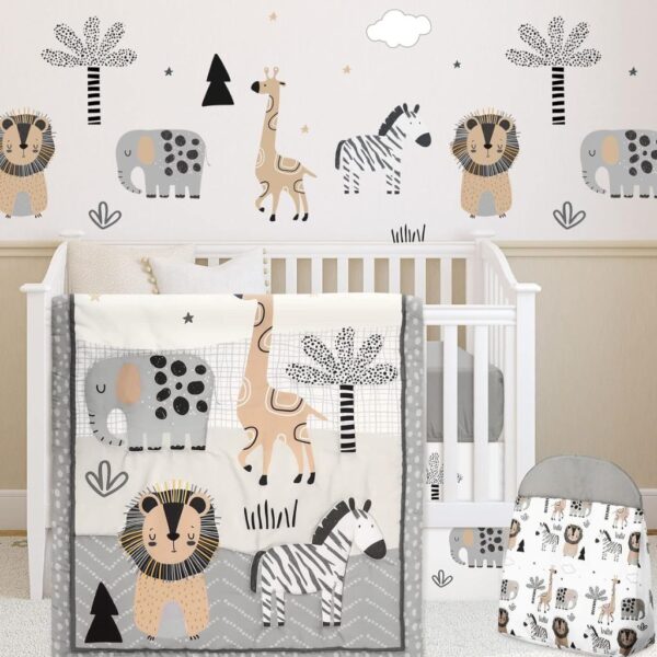 4 Piece Woodland Forest Animals Crib Bedding Set