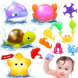 Baby Bath Toys for Kids Ages 1-3, Mold-Free Silicone Suction Cup Toys for Toddlers 2-4